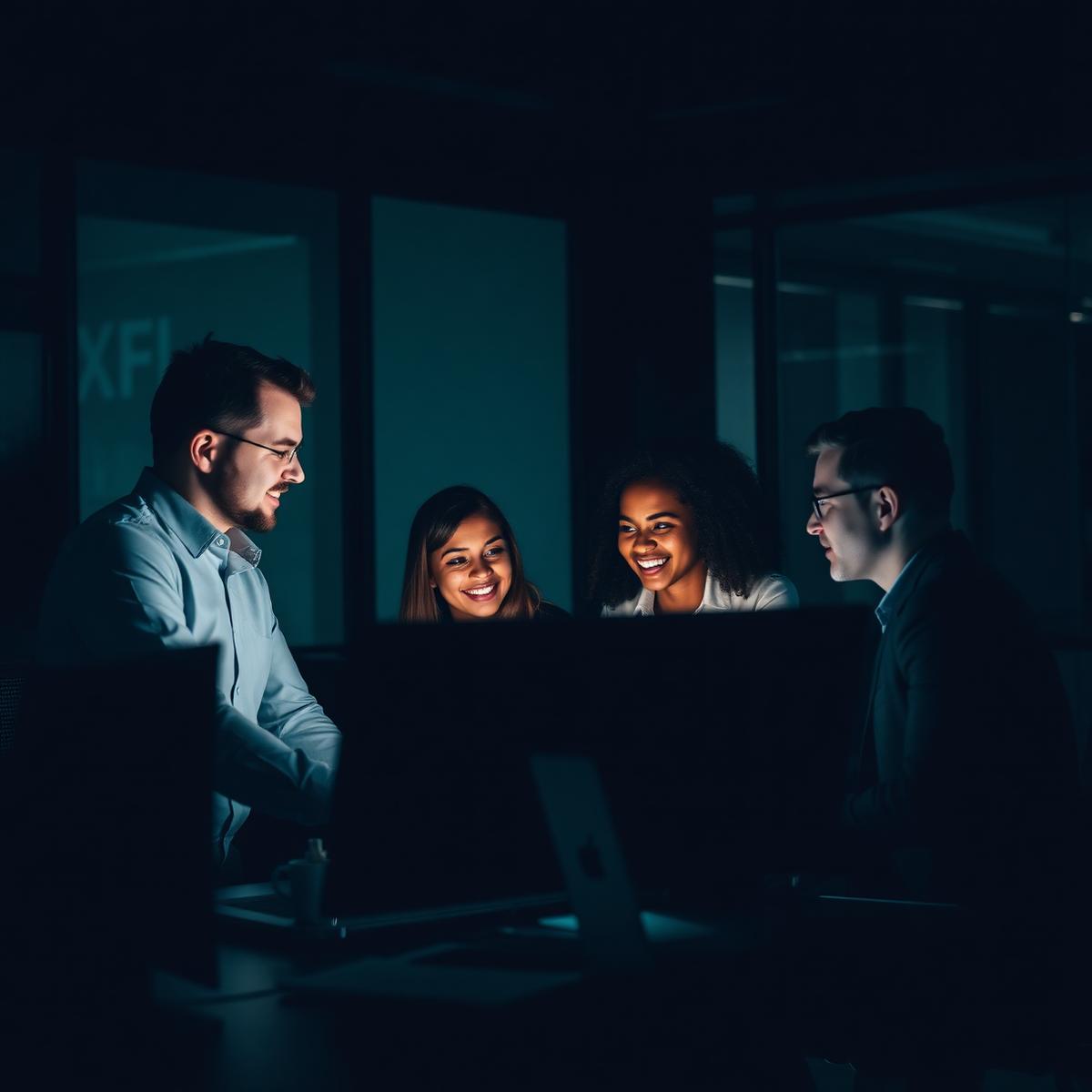 Professional team collaborating